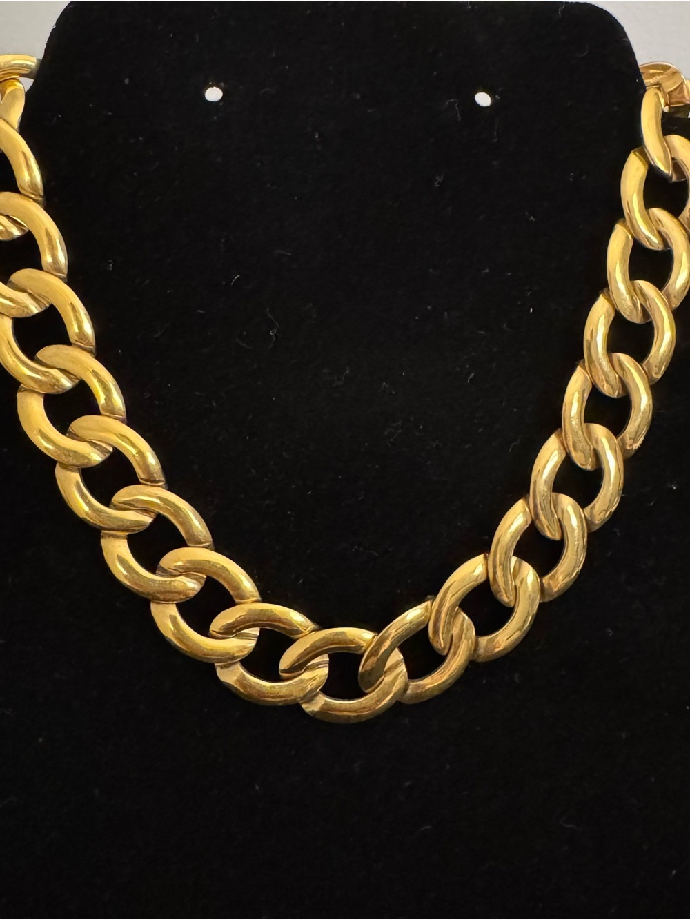 Vintage Napier Gold Tone Chunky Link Statement Necklace